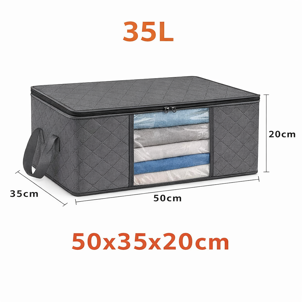 Organizador de Roupas e Cobertores Dobrável – Grande Capacidade para Guarda-Roupas