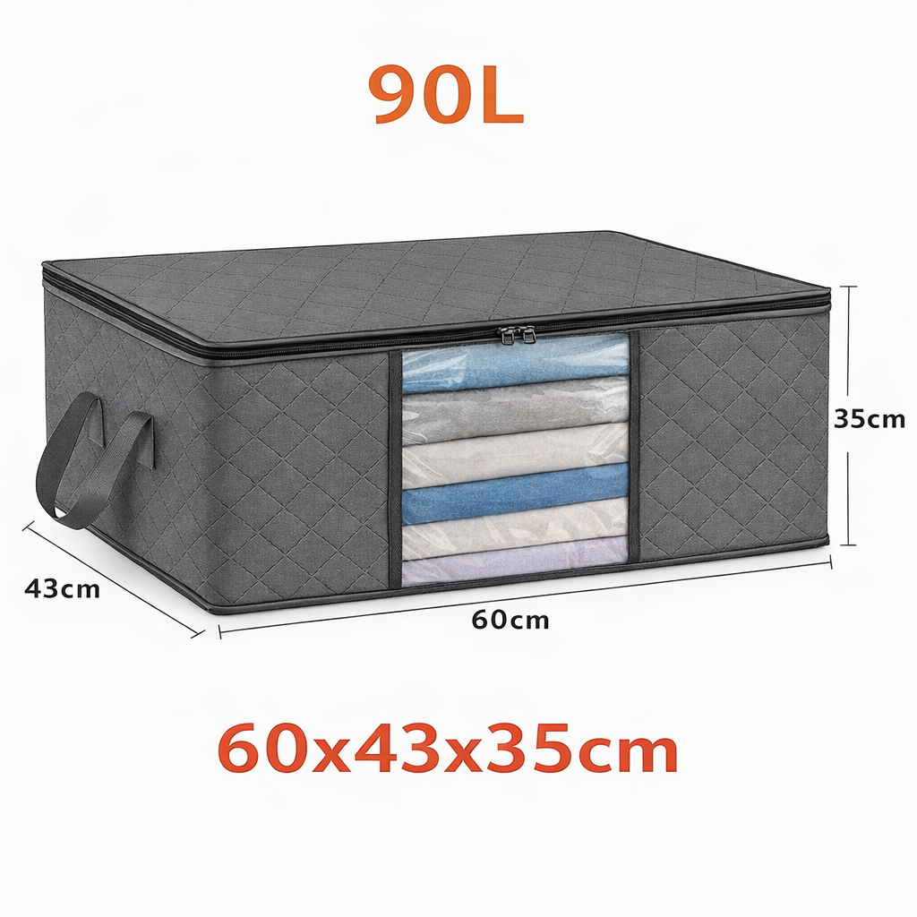 Organizador de Roupas e Cobertores Dobrável – Grande Capacidade para Guarda-Roupas