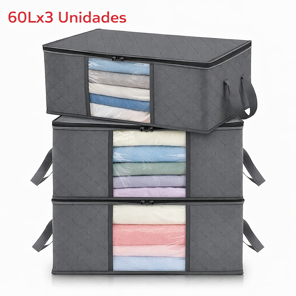 Organizador de Roupas e Cobertores Dobrável – Grande Capacidade para Guarda-Roupas