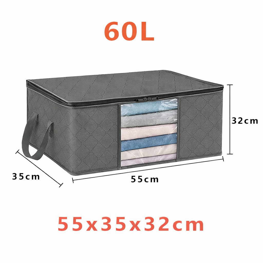 Organizador de Roupas e Cobertores Dobrável – Grande Capacidade para Guarda-Roupas